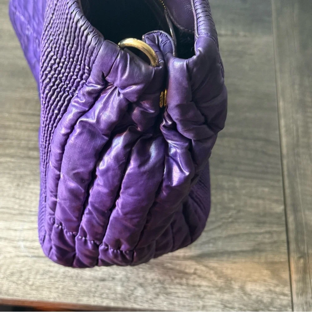 Prada Purple Nylon Leather Two-Way Bag - Picture 4 of 16